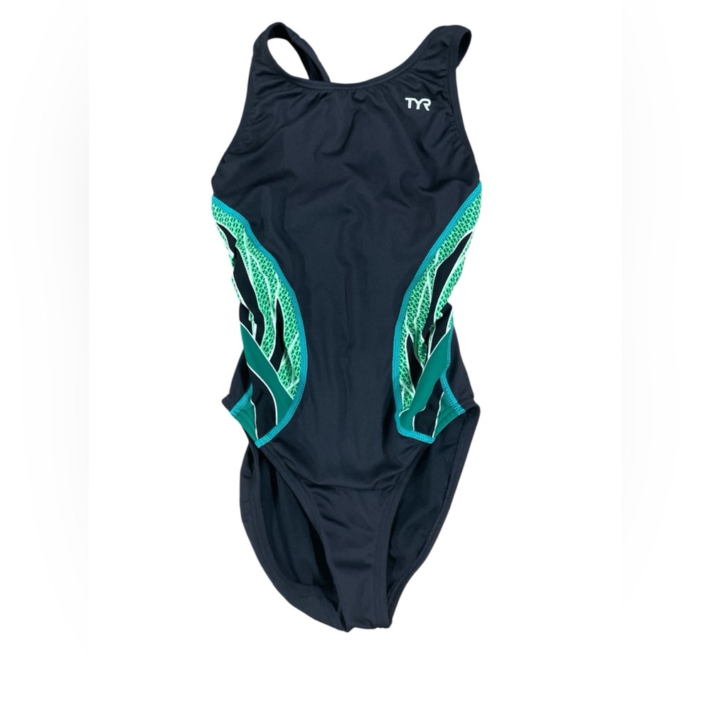 TYR Swimwear with Black and Green Design